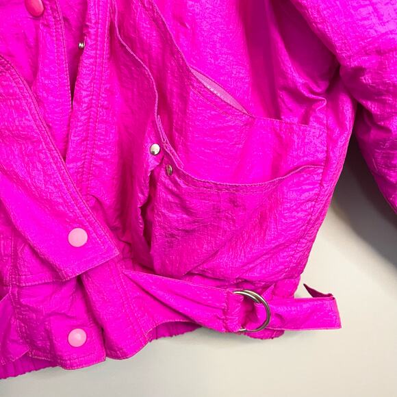 VINTAGE Tyrolia Head Jacket Wome S Fuschia Pink Full Zip Ski Bomber Buckle Retro - Picture 7 of 10